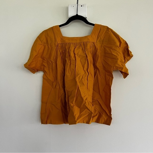 Frye X Anthropologie Marin Mustard Yellow top Size XXS NWT - Picture 5 of 8